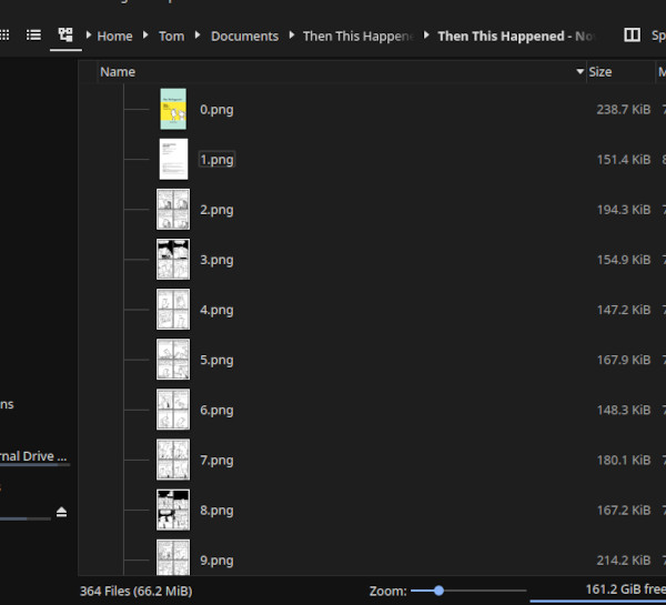 Organized file directory for Then This Happened Book 2 comic archive